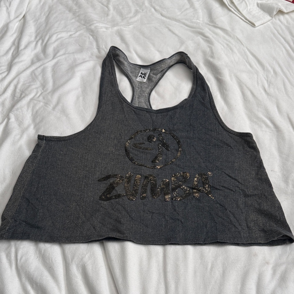 Zumba Fitness Black Racerback Crop Tank with Logo